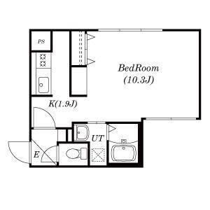 セブンスコート発寒(1K/2階)の間取り写真