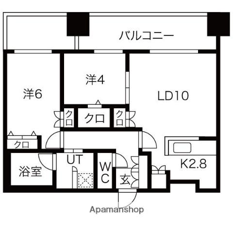 MJ SQUARE KOTONI(2LDK/6階)の間取り写真