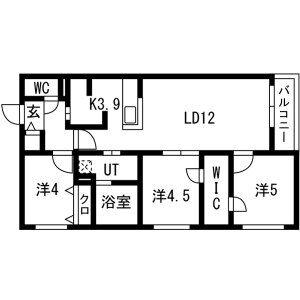 LIEN発寒(3LDK/1階)の間取り写真