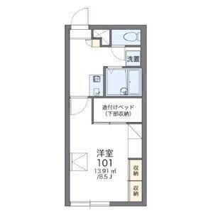 アルシオーネ富丘(1K/2階)の間取り写真