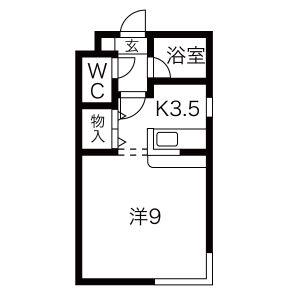 ビッグバーンズマンションN32(1K/1階)の間取り写真