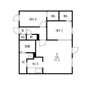TS COURT ASABU イーストティーエスコートアサブイ(2LDK/2階)の間取り写真