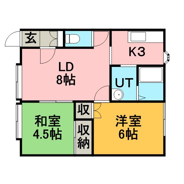 ハーバーハイツⅠ(2LDK/1階)の間取り写真