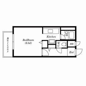 エンブレム札幌発寒2A棟(1K/3階)の間取り写真