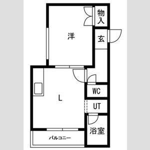 コンフォート発寒A(1DK/4階)の間取り写真