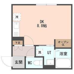 COFFRET西町北(ワンルーム/3階)の間取り写真