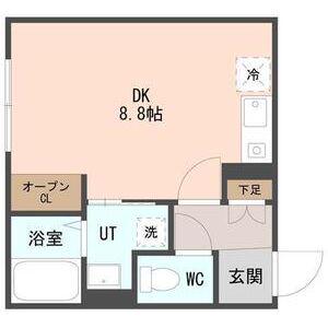 COFFRET西町北(ワンルーム/2階)の間取り写真