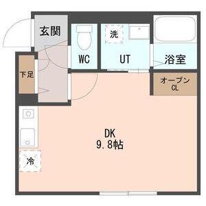 COFFRET西町北(ワンルーム/3階)の間取り写真