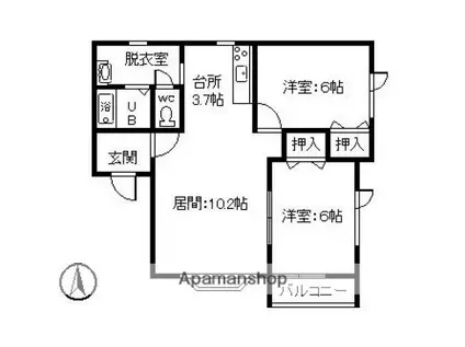 ロイヤルハイツ(2LDK/2階)の間取り写真