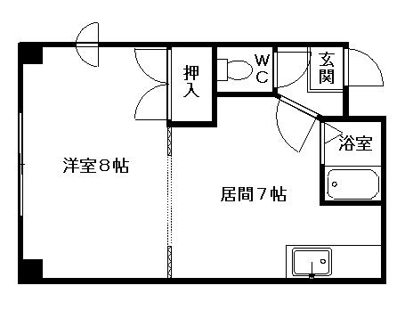 メゾンエスポアール(1DK/4階)の間取り写真