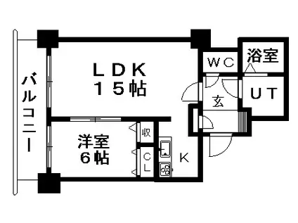 ティアラタワー中島倶楽部(1LDK/20階)の間取り写真