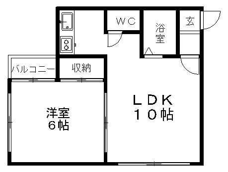 スタジオ108裏参道(1LDK/3階)の間取り写真