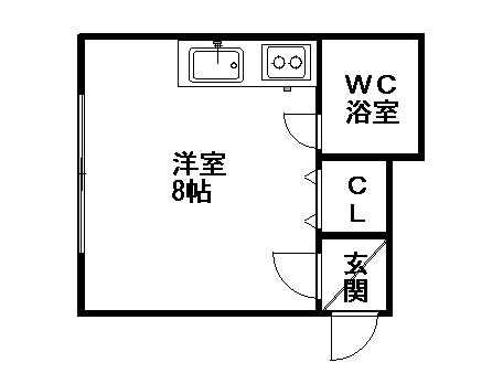 PETIT CUBEープチキューブ(ワンルーム/1階)の間取り写真