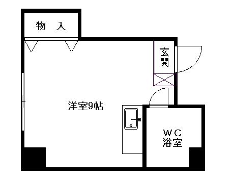 NO5ミカエルビル(ワンルーム/5階)の間取り写真