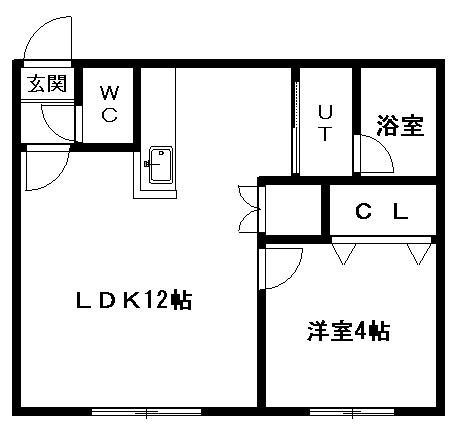 パレット宮の森(1LDK/1階)の間取り写真