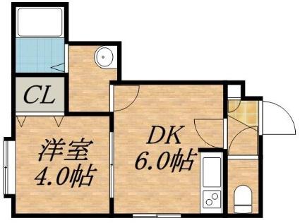 TIERRA GRANDE(1DK/3階)の間取り写真