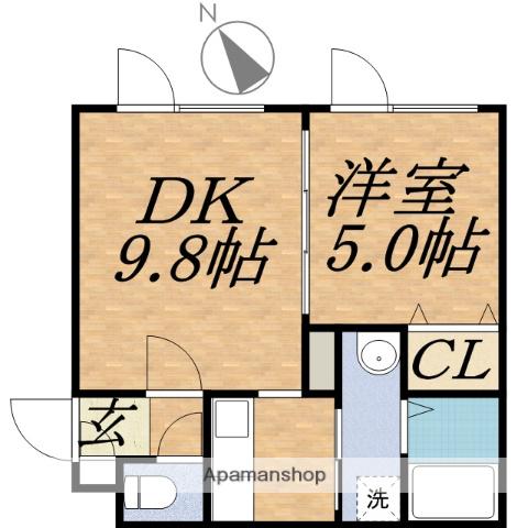 宮の森テラス(1LDK/1階)の間取り写真
