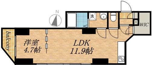札幌中央レジデンス(1LDK/12階)の間取り写真
