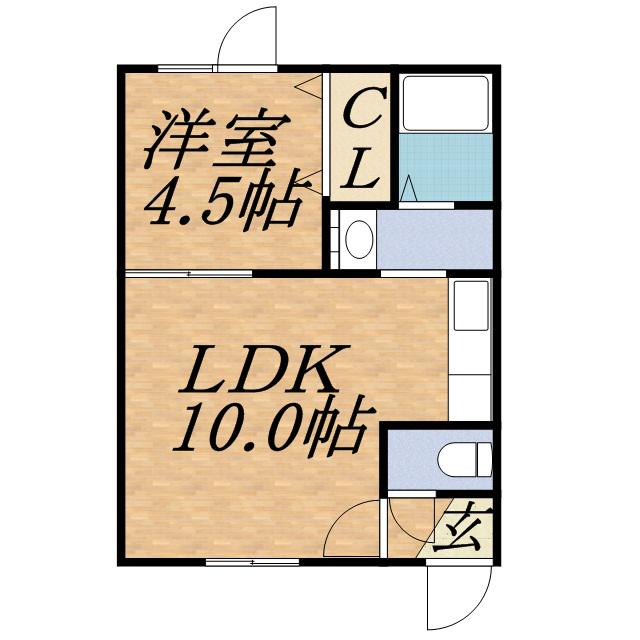 ミール山鼻(1LDK/1階)の間取り写真