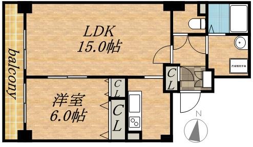 ティアラタワー中島倶楽部(1LDK/23階)の間取り写真
