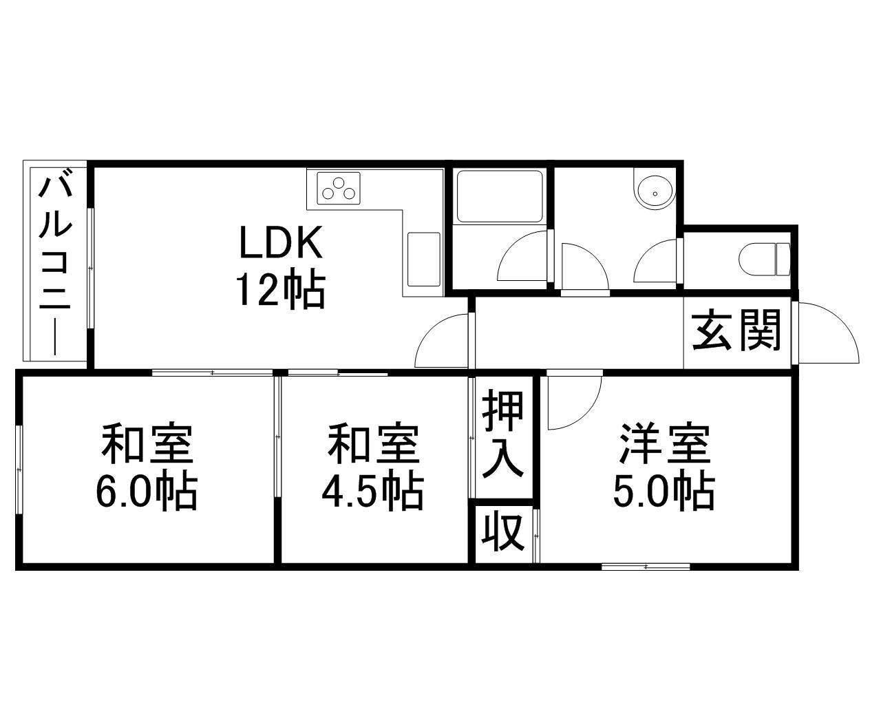 キャトルセゾン(3LDK/2階)の間取り写真