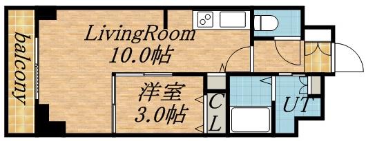 レジディア大通公園(1LDK/6階)の間取り写真