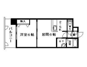 サウスERN CROSS 313(1DK/5階)の間取り写真