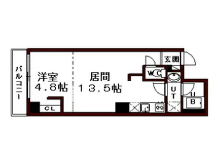 札幌市東西線 バスセンター前駅 徒歩5分 10階建 築18年(1LDK/8階)の間取り写真