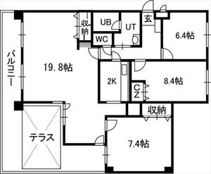アルファスクエア円山(4LDK/10階)の間取り写真