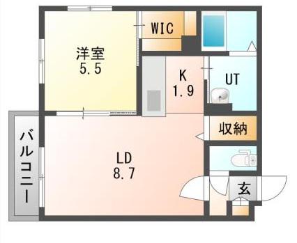 ル・ファール行啓通(1LDK/2階)の間取り写真
