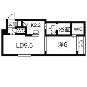 グランスター24(1LDK/3階)の間取り写真