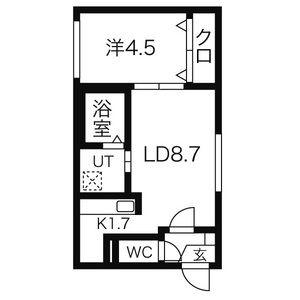 サクセス(1LDK/3階)の間取り写真