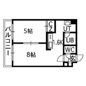 セントポーリア七番館(1LDK/2階)の間取り写真