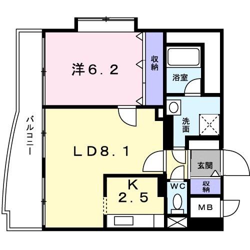 グランシード(1LDK/9階)の間取り写真