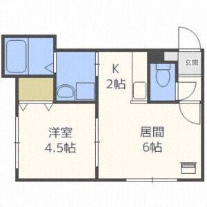 FKHILLS南4条(1DK/2階)の間取り写真