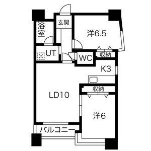 ノヴァ大通(2LDK/8階)の間取り写真