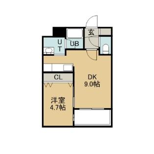 GRAN PARADISO(1DK/2階)の間取り写真