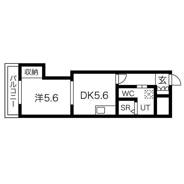 朝日プラザ北7条A棟(1DK/10階)の間取り写真