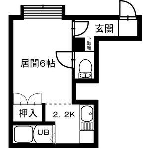 プラザイン南20条(1K/3階)の間取り写真