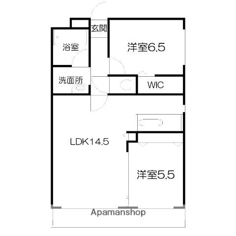 ラディア近代美術館前(2LDK/4階)の間取り写真