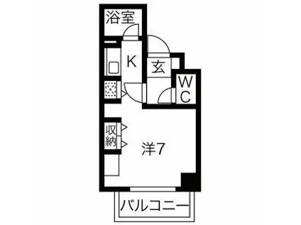 アブニール桑園(ワンルーム/6階)の間取り写真