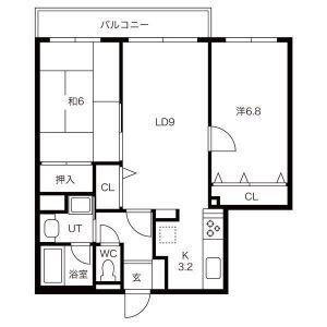 山鼻コンパウンド(2LDK/3階)の間取り写真