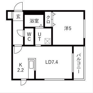 ル・ファール南6条ウエスト(1LDK/4階)の間取り写真