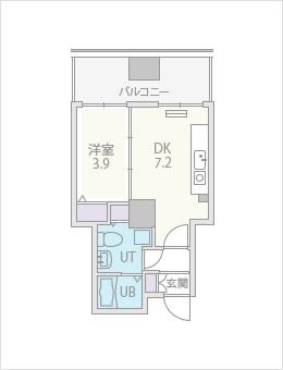 ビッグタワー大通公園(1DK/6階)の間取り写真