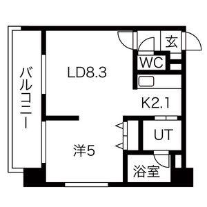 MYプラザ円山公園(1LDK/2階)の間取り写真