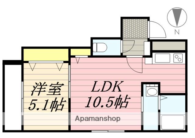 ライトニングビル(1LDK/2階)の間取り写真