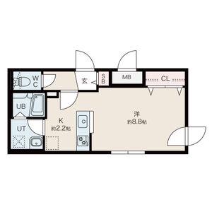 ファランドール大通東II(1K/4階)の間取り写真