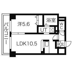 ゾネ医大キャンパス前(1LDK/9階)の間取り写真