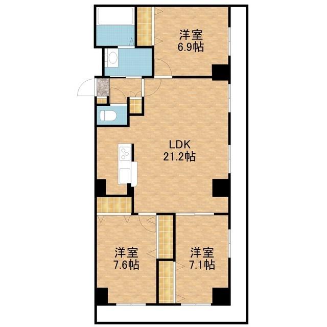 ディアコート69(3LDK/10階)の間取り写真