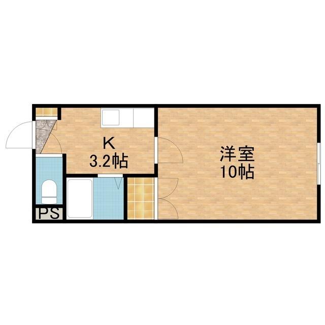 アルテ・ピアッツァーⅡ(1K/4階)の間取り写真